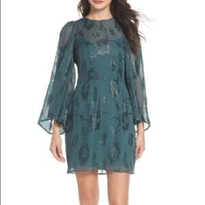 Cooper St Ophelia Wide Sleeve Green Mini Dress